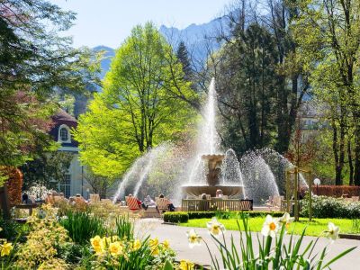 Springbrunnen mit Alpensole im Kurgarten von Bad Reichenhall